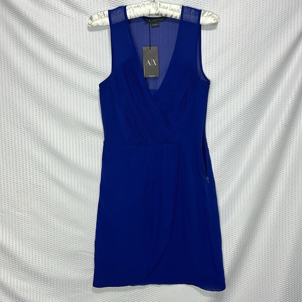 NWT AX Armani Exchange Silk Ultramarine Dress size 0